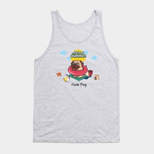 cute_pug_dog_hello_summer Tank Top